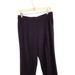 Babaton Dark Navy Blue Pull On Mid Rise Satin Lounge Parker Palazzo Pants Size 6 Photo 2