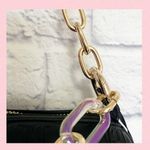 Juicy Couture Bling Bling Barrel Handbag Black Gold Chain Bling “JUICY” Logo Photo 11