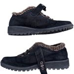 Stuart Weitzman Women's Black Suede Fur Lined Ankle Boots Buckle 9 N Photo 4