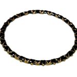 Vintage Black & Gold Enamel Bangle Bracelet Classic Retro Whimsical Unique Vinta Photo 0