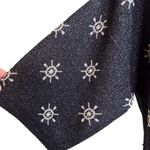 ZARA ‎ Black Metallic Thread Printed Pocket Sweater Shirt Size Large Photo 3