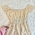 Beautiful off the Shoulder Dress Tan Size L Photo 3