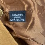 Vtg Linda Allard Ellen Tracy Linen Blazer 4 Korea Camel Brown Jacket Office Tan Photo 3