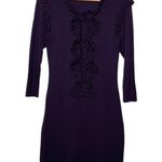 Yoana Baraschi Anthropologie Stretch Knit Long Sleeve Beaded Ruffle Dread Small Photo 1