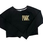 Victoria's Secret Victoria’s Secret PINK logo sweatshirt black with gold logo Size Large Photo 1