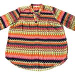 Cato  Woman Blouse Womens 22/24W Used Colorful V-Neck Pullover Photo 4