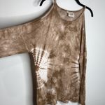 PPLA  Petra cold shoulder top tan tie dye shirt size large Photo 1