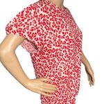 New York & Co. Sweet Pea NY & Co By Stacy Frati Red Animal Print Top Sz L Short Sleeve Sheer Photo 3