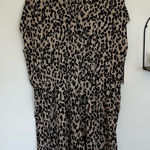 Halogen NWT  Tan Animal Print Leopard Short Sleeve V Neck Romper Size XL Photo 0