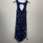 Free People All Wrapped Up Blue Ikat Print High Low Midi Dress Womens S Photo 4