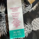 No Boundaries  Pineapple Print Kaftan Shawl size XL Black & White semi sheer Photo 9