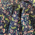 Loft Ann Taylor Floral Ruffle Linen Blend Wrap Skirt Blue Calico Back Zip Sz 14 Photo 5