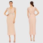 Mac Duggal NWT 93787 Pink Beaded Wrap V-Neck Cap Sleeve Dress Size 14 Photo 1