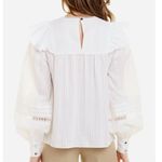 Ted Baker Silais Double Frill Cotton Blouse Ivory Size 1 US 2 Photo 3