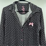 Betsey Johnson Betsey‎ Johnson Black & Pink Heart Print 3/4 Sleeve Button Down Sleep Dress Sz M Photo 1