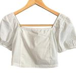 Dolls Kill  Current Mood | White Short Sleeve Crop Smocked | Size Medium Photo 0