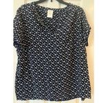 Twee Preppy Costal Beach Vacation Loose Comfy Top Women 14 Neutral Academia Blue Photo 0