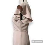 TCEC  women's small blush asymmetrical dress ruffle sleeves & hem bridesmaids NWT Photo 2