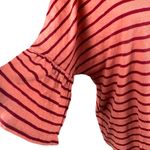 Madewell NWT Sweet Dahlia Oversized Orange Red Striped Bell Sleeve Tee Shirt Top Photo 8