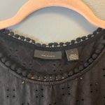Halogen Tank Black Eyelet Sleeveless Top Sz S EUC Fully Lined Scalloped Edge Photo 1