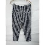 Madewell Linen Blend Paper bag Waist High Rise Trousers Pants Blue White Size 2 Photo 2