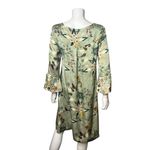Anthropologie  Odd Molly Boho Green Geometric Shift Dress 3/4 Sleeve M Photo 3