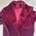 Red Velvet Blazer Jacket Vintage Chic Classic Holiday Christmas Size Small Photo 4