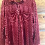 Umgee  Crushed Velvet Button Down Photo 3