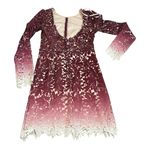 Angel Biba Angel Biba Burgundy Ombre Lace Cut-Out Overlay Dress Size 8 Photo 1