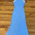 Baby Blue Bodycon Ribbed Halter Dress Sz M Size M Photo 0