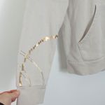 Adidas Womens Gold Trefoil Logo Hooded Sweatshirt Cream Athleisure Size M Cozy Photo 3