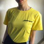 SheIn Yellow Heartbreak Short Sleeved Tee Shirt Photo 1