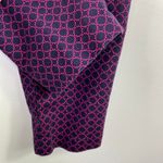 Kenar Navy Blue Pink Printed Cropped Stretch Slim Leg Pants Women's Size 10 Photo 1