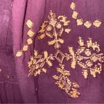 Free People Oversized Plum Top With Peach Embroidery EUC Size Small Photo 6