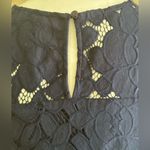 Monteau Los Angelas Navy Floral Lace Design Midi Cap Sleeves Dress Sz. S. Blue Photo 7