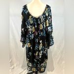 Avenue  long sleeve black floral stretch pleated dress size 22/24 Photo 4