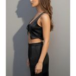 ARE YOU AM I Kih Silk Satin Vest, Black, XS Black Photo 2