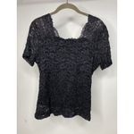 VTG 90s LIA Women's Medium Black Lace Blouse Whimsigoth Grunge Witch Goth USA Photo 4