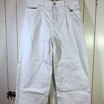 Banana Republic Wide Leg Crop Pants White Pleated High Rise Size 6 28 (29x25.5) Photo 0