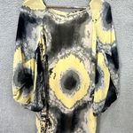Ark & Co Tie Dye Balloon Sleeve Boho Tunic Dress Small Yellow Artsy Festival Photo 0
