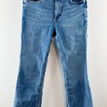 Mango MNG Boot Crop Mid Rise Jeans Raw Hem Blue 6 Photo 0