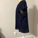 Le Miel LA MIEL Speckled Navy Blouse with Ruffle Sleeves Photo 2
