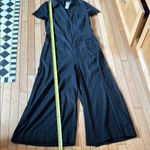 Maeve  🖤 Black Wide-Leg linen  Jumpsuit with V-Neck Photo 2