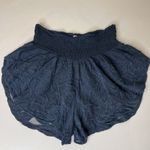 Free People  Shorts Womens Small Navy Blue Floral Embroidered Pull On 2” Boho Photo 0
