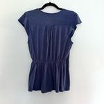 Alya  Blue Wrap Tie Front Blouse Photo 3
