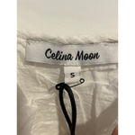Celina Moon Tiered Spaghetti Strap Mini Dress Womens Size S White Lace Baby Doll Photo 5