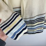 J.Jill Ivory Knit Cardigan Sweater Waterfall Front Stripe Photo 5