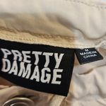 Pretty Damage Beige Mid Rise Straight Drawstring Streetwear Cargo Pants Medium Photo 4