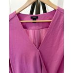 Halogen  Nordstrom Fuchsia Wrap Cross Front Blouse Size Large Dressy Office Photo 1