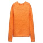 ZARA  Fuzzy Eyelash Knit Sweater Women’s Small S Orange Soft Cozy NWT Turkey Photo 1